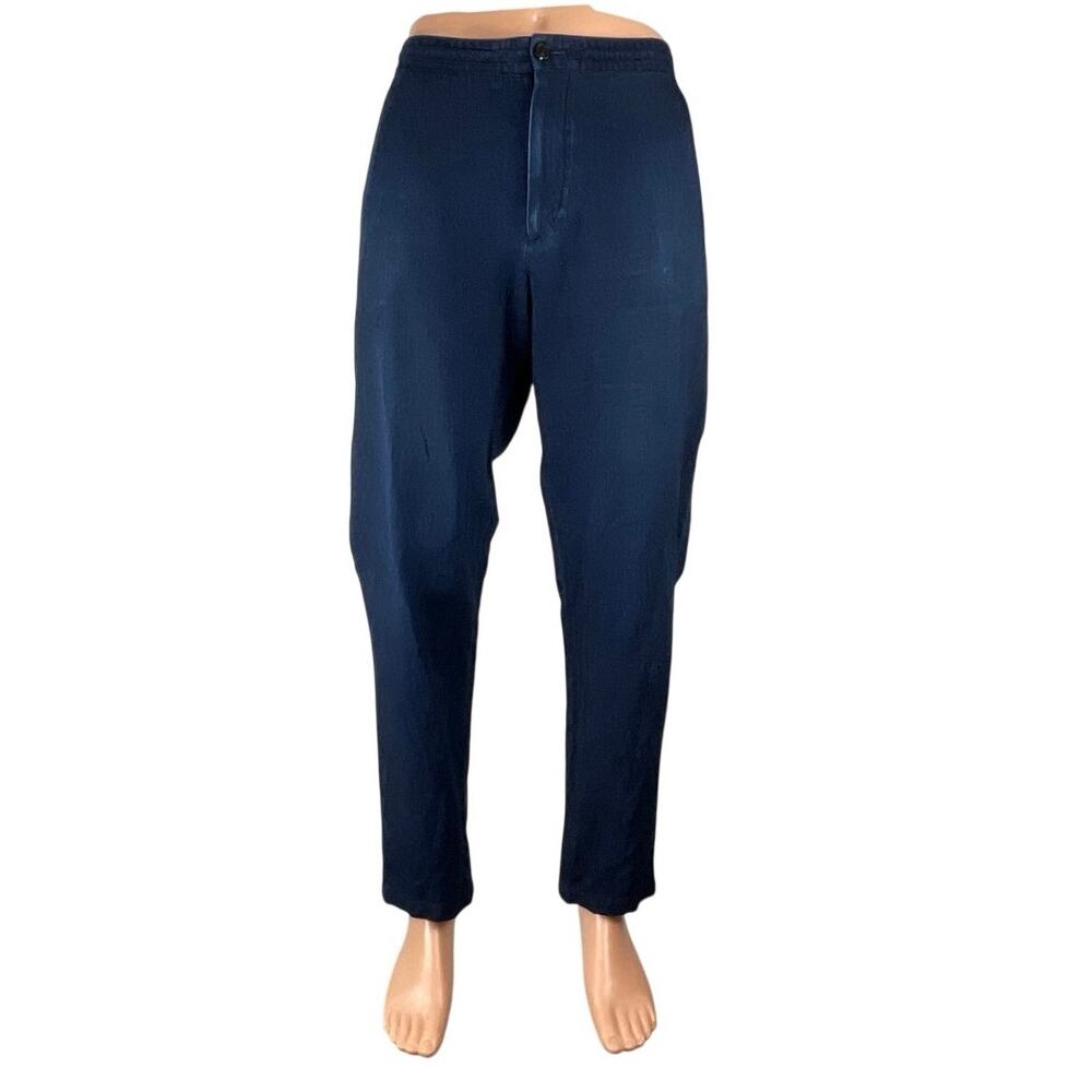 Ermenegildo Zegna Men's Navy Blue Cotton Tapered Denim Trousers Pants Size 50